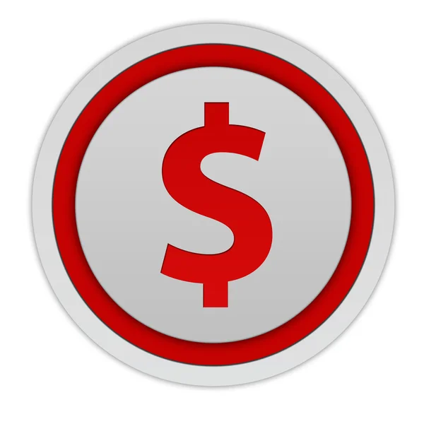 Okrągła ikona pieniądze na białym tle — Zdjęcie stockowe