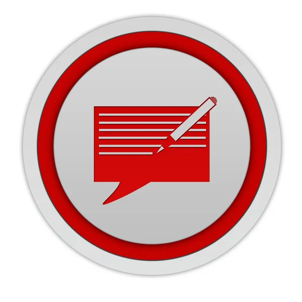 Nuevo icono circular de mensaje sobre fondo blanco — Foto de Stock