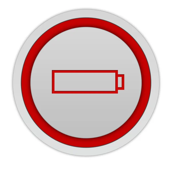 Battery circular icon on white background — Stock Photo, Image