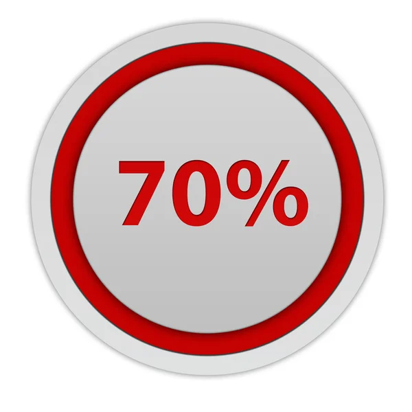 Seventy percent circular icon on white background — Stock Photo, Image