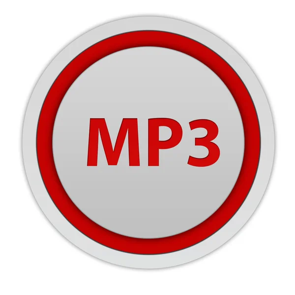 Icono circular MP3 sobre fondo blanco — Foto de Stock