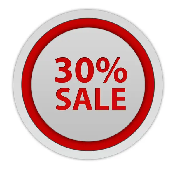 Försäljning trettio procent cirkulär ikonen på vit bakgrund — Stockfoto