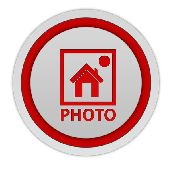 Photo circular icon on white background — Stock Photo, Image