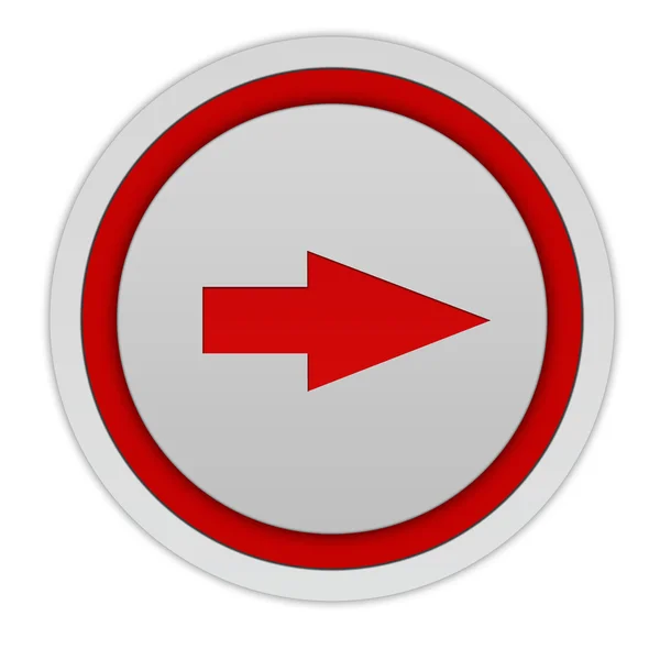 Rechter Pfeil rundes Symbol auf weißem Hintergrund — Stockfoto