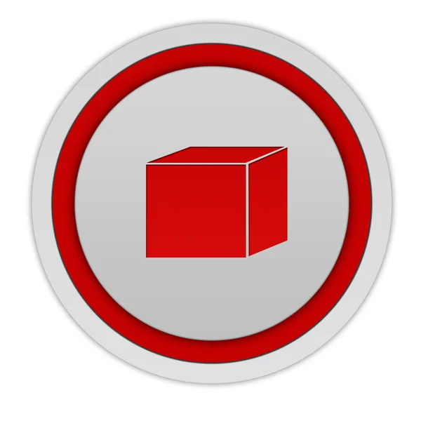 Krabice kulatá ikona na bílém pozadí — Stock fotografie