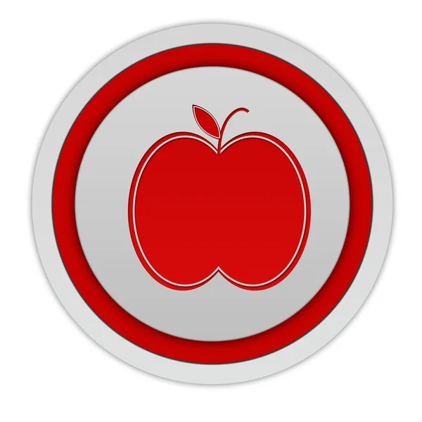 Beyaz arka plan üzerinde elma dairesel simgesi — Stok fotoğraf