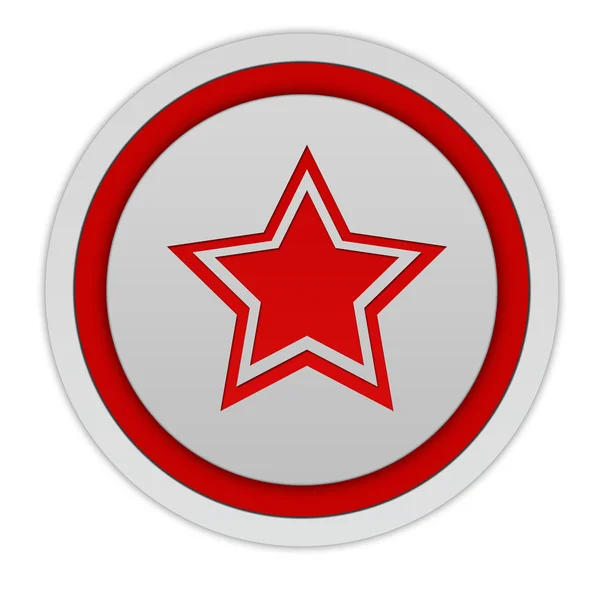 Estrella icono circular sobre fondo blanco — Foto de Stock