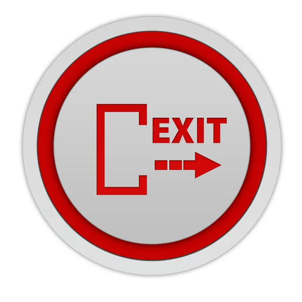 Exit circular icon on white background — Stock Photo, Image