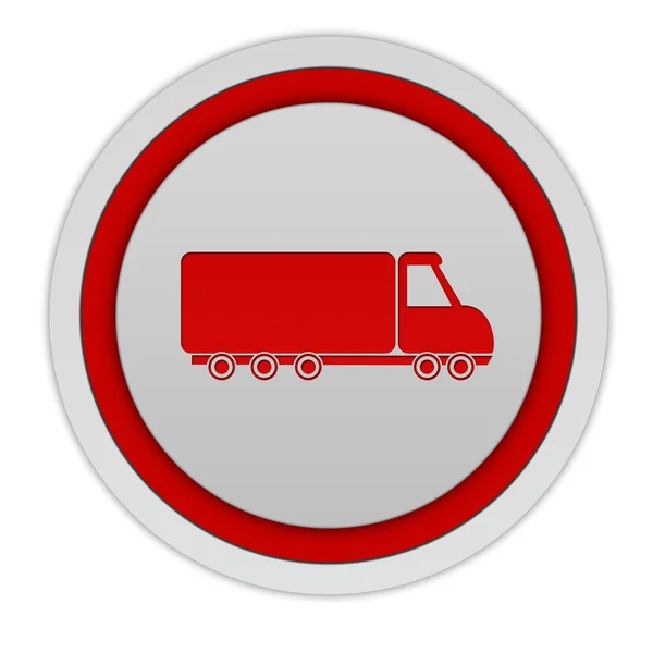 Vrachtwagen circulaire pictogram op witte achtergrond — Stockfoto