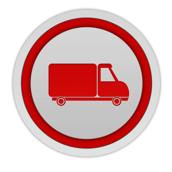 Vrachtwagen circulaire pictogram op witte achtergrond — Stockfoto