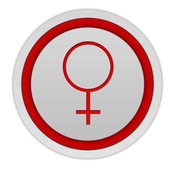 Круглая женская икона на белом фоне — стоковое фото