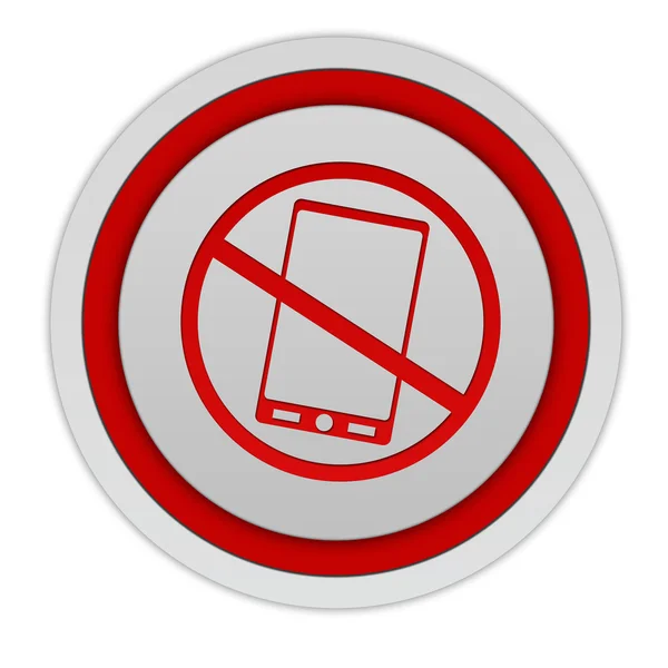 Telefoon verbod circulaire pictogram op witte achtergrond — Stockfoto