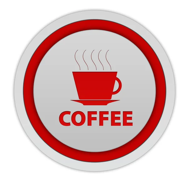 Koffie circulaire pictogram op witte achtergrond — Stockfoto