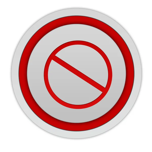 Ban circular icon on white background — Stock Photo, Image