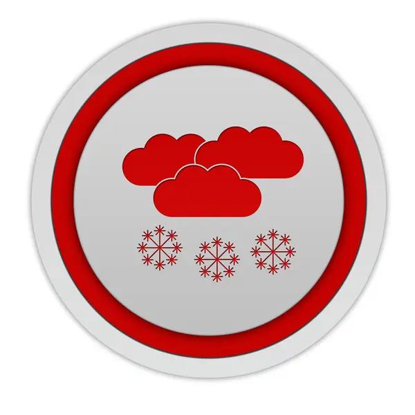 Okrągła ikona śnieg na białym tle — Zdjęcie stockowe
