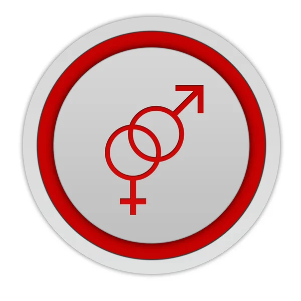 Couple circular icon on white background — Stock Photo, Image