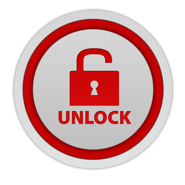 Unclock circular icon on white background — Stock Photo, Image