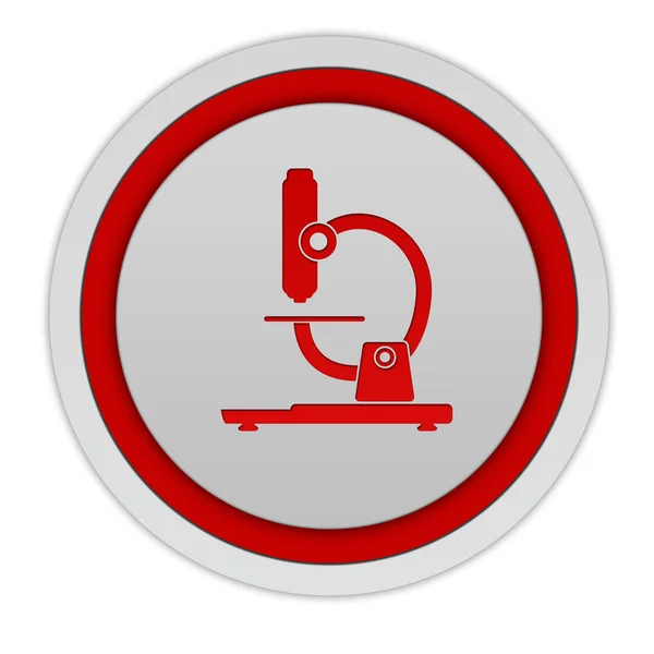 Mikroskop rundes Symbol auf weißem Hintergrund — Stockfoto