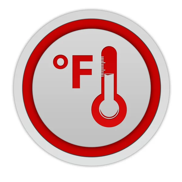 Fahrenheit kreisförmiges Symbol auf weißem Hintergrund — Stockfoto