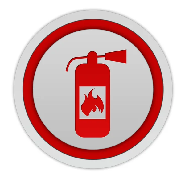 Fire extinguisher circular icon on white background — Stock Photo, Image