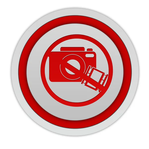 Ban shooting circular icon on white background — Stock Photo, Image