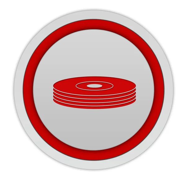 Cd icono circular sobre fondo blanco — Foto de Stock