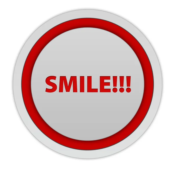 Smile circular icon on white background — Stock Photo, Image