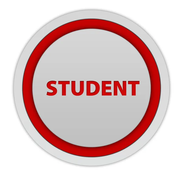 Beyaz arka plan üzerinde öğrenci dairesel simgesi — Stok fotoğraf