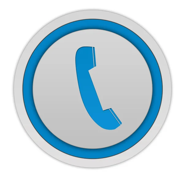Telefon kreisförmiges Symbol auf weißem Hintergrund — Stockfoto