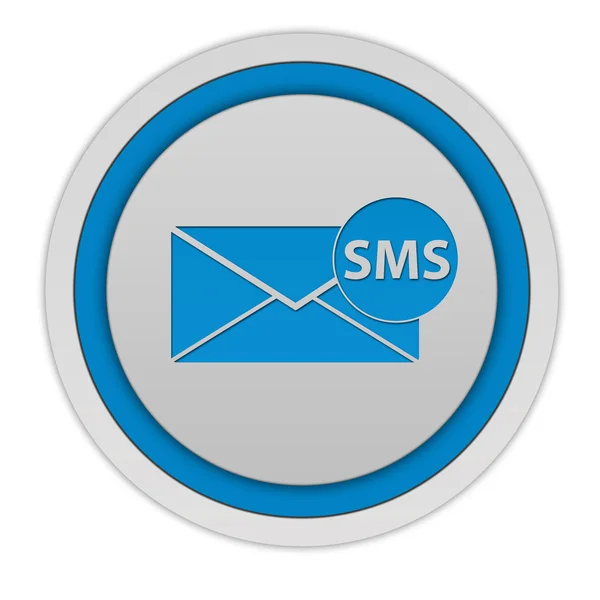 Sms circular icon on white background — Stock Photo, Image