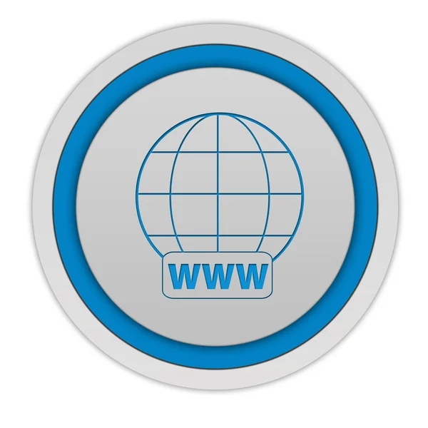 Круговая иконка www на белом фоне — стоковое фото
