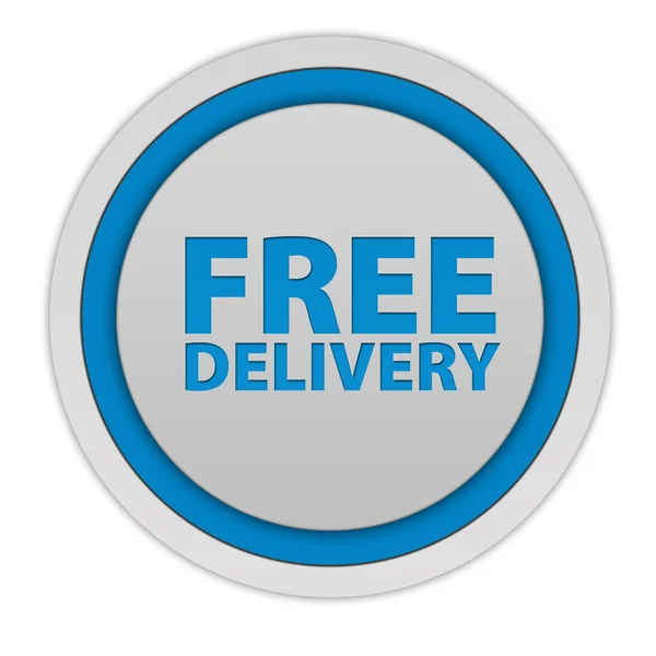 Free delivery circular icon on white background — Stock Photo, Image