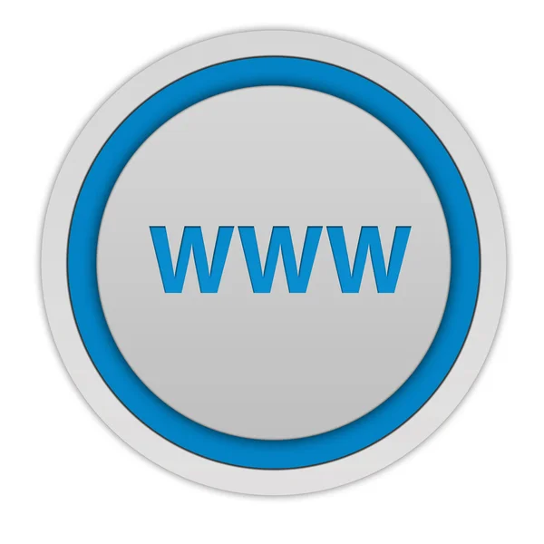 Www ícone circular no fundo branco — Fotografia de Stock
