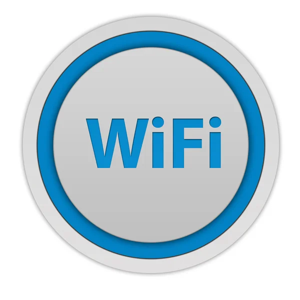 Круговая иконка wifi на белом фоне — стоковое фото