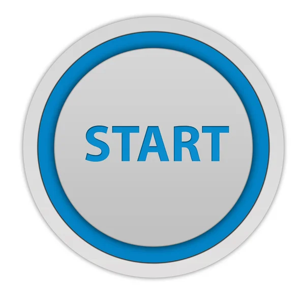 Start circular icon on white background — Stock Photo, Image