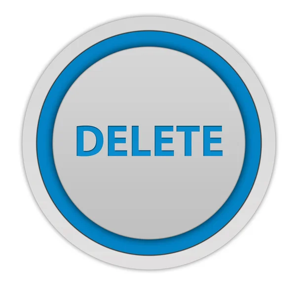 Delete circular icon on white background — Stock Photo, Image