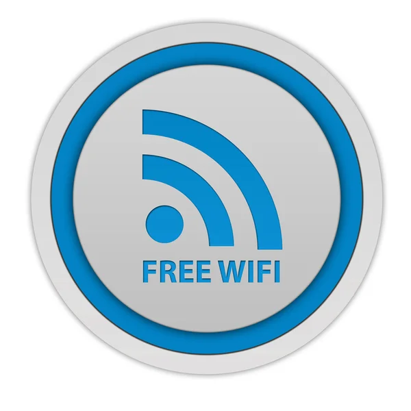Icône circulaire wifi gratuit sur fond blanc — Photo