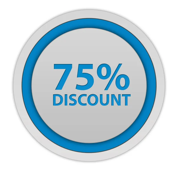 Discount 75 circular icon on white background — Stock Photo, Image