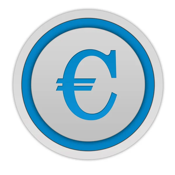 Icono circular Euro sobre fondo blanco —  Fotos de Stock