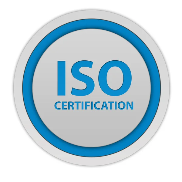 Iso icono circular de certificación sobre fondo blanco —  Fotos de Stock