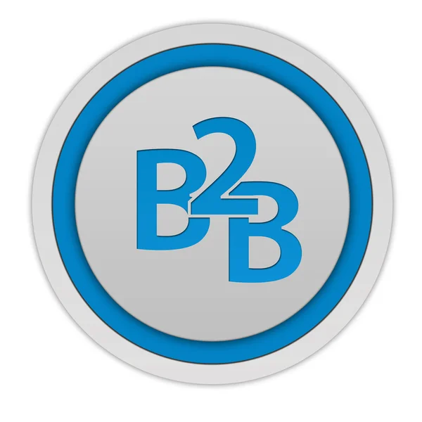 B2B kulatá ikona na bílém pozadí — Stock fotografie