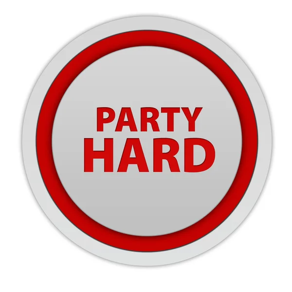 Party hard circular icon on white background — Stock Photo, Image