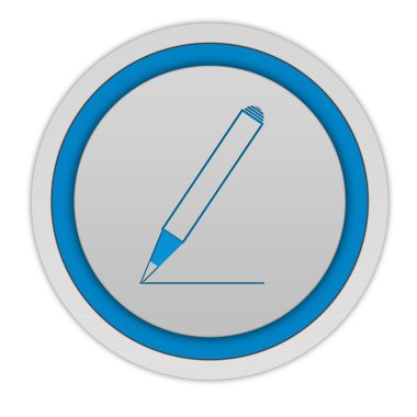 Beyaz zemin üzerine kalem dairesel simgesi