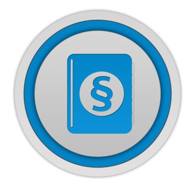 Beyaz arka planda hukuk dairesel simgesi