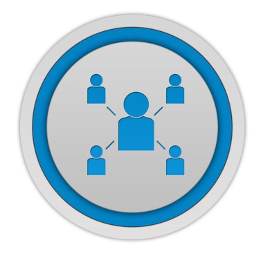 Hiyerarşi dairesel simgesi beyaz arka plan üzerinde