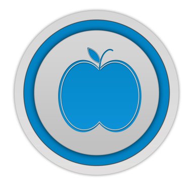 Beyaz arka plan üzerinde elma dairesel simgesi