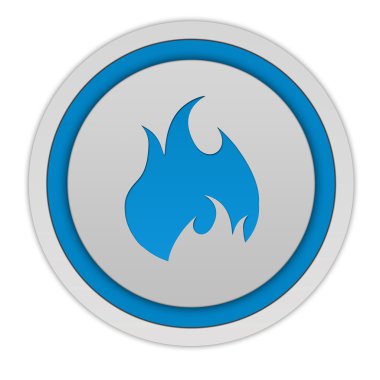 Beyaz arka plan üzerinde dairesel simgesi ateş