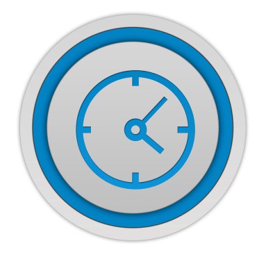 Beyaz arka plan üzerinde saat dairesel simgesi