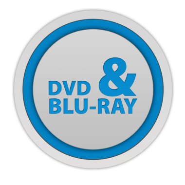 Beyaz arka plan üzerinde DVD ve bluray dairesel simgesi