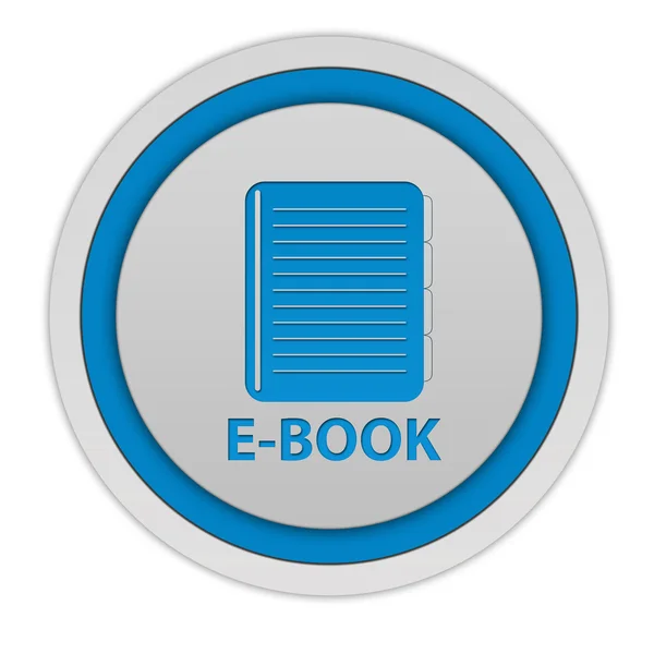 Icono circular de libro electrónico sobre fondo blanco —  Fotos de Stock